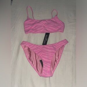 Triangl Pink Zebra Bikini (Top Size: L, Bottom Size: XL)
